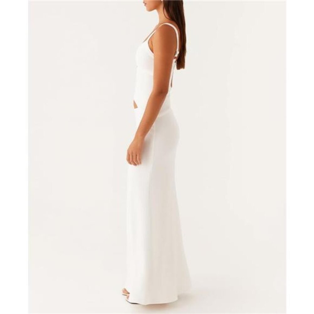 Women Sexy Maxi Dress Cut Out White - Picture 3 of 7